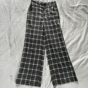 RSQ black and white plaid wide-leg pants
